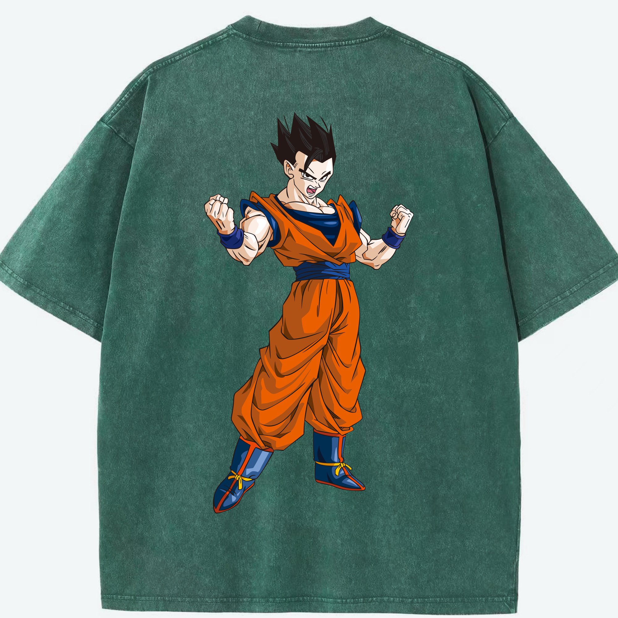 （画像用） ドラゴンボール 孫 悟飯（そんごはん）DRAGON BALL Son Gohan 綿100% ヴィンテージ風 半袖Tシャツ（背面プリント）